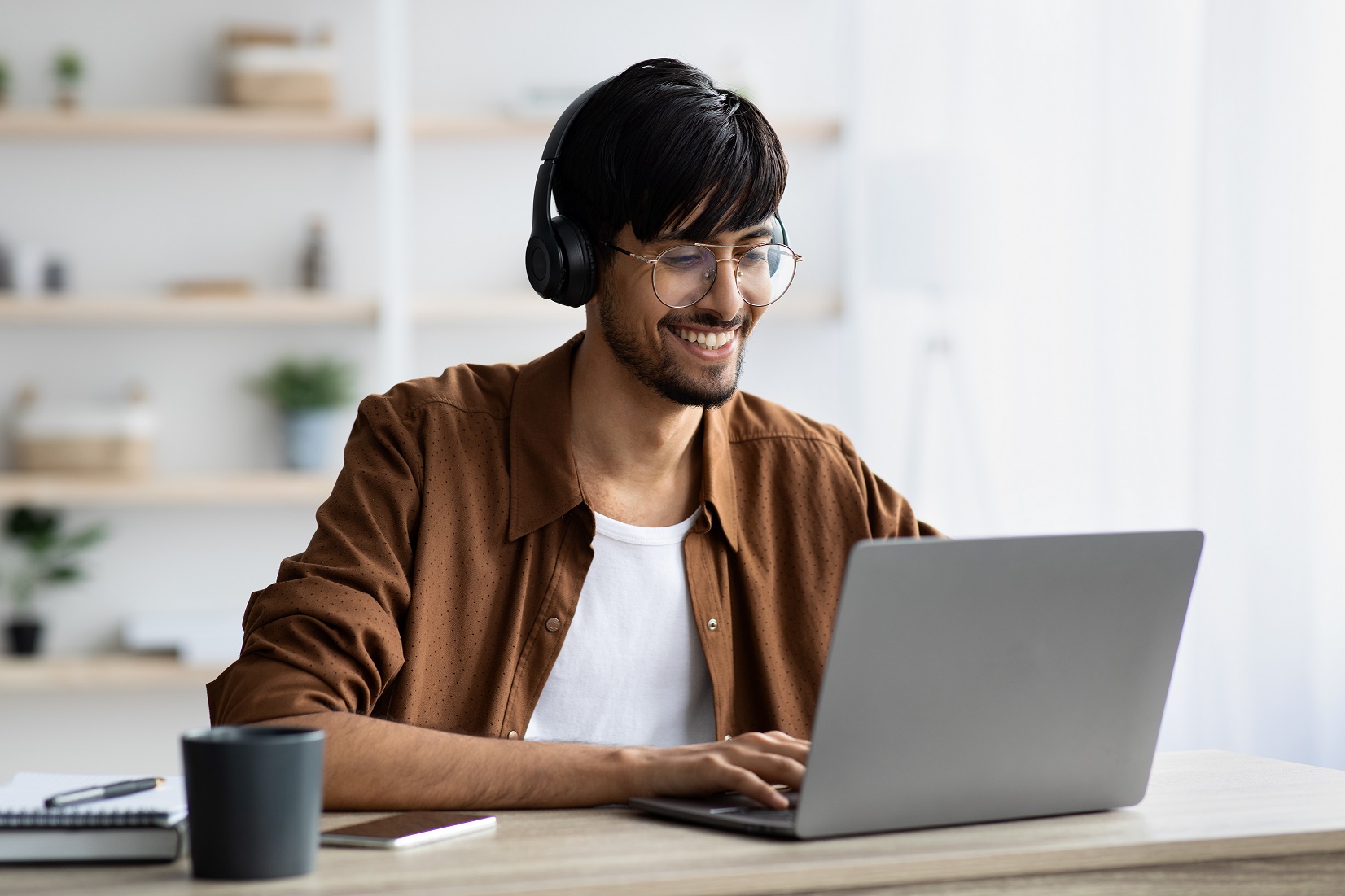 Man reviewing the affordable transcription services