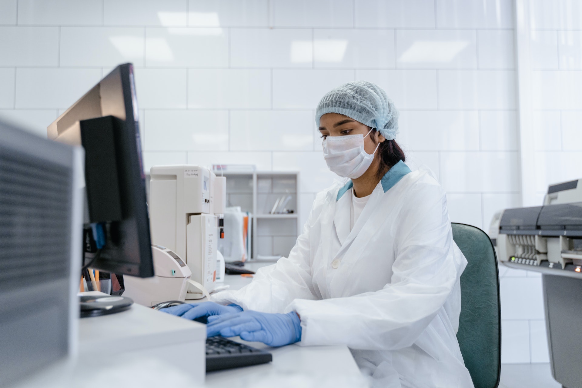 Researcher maintaining biotechnology security